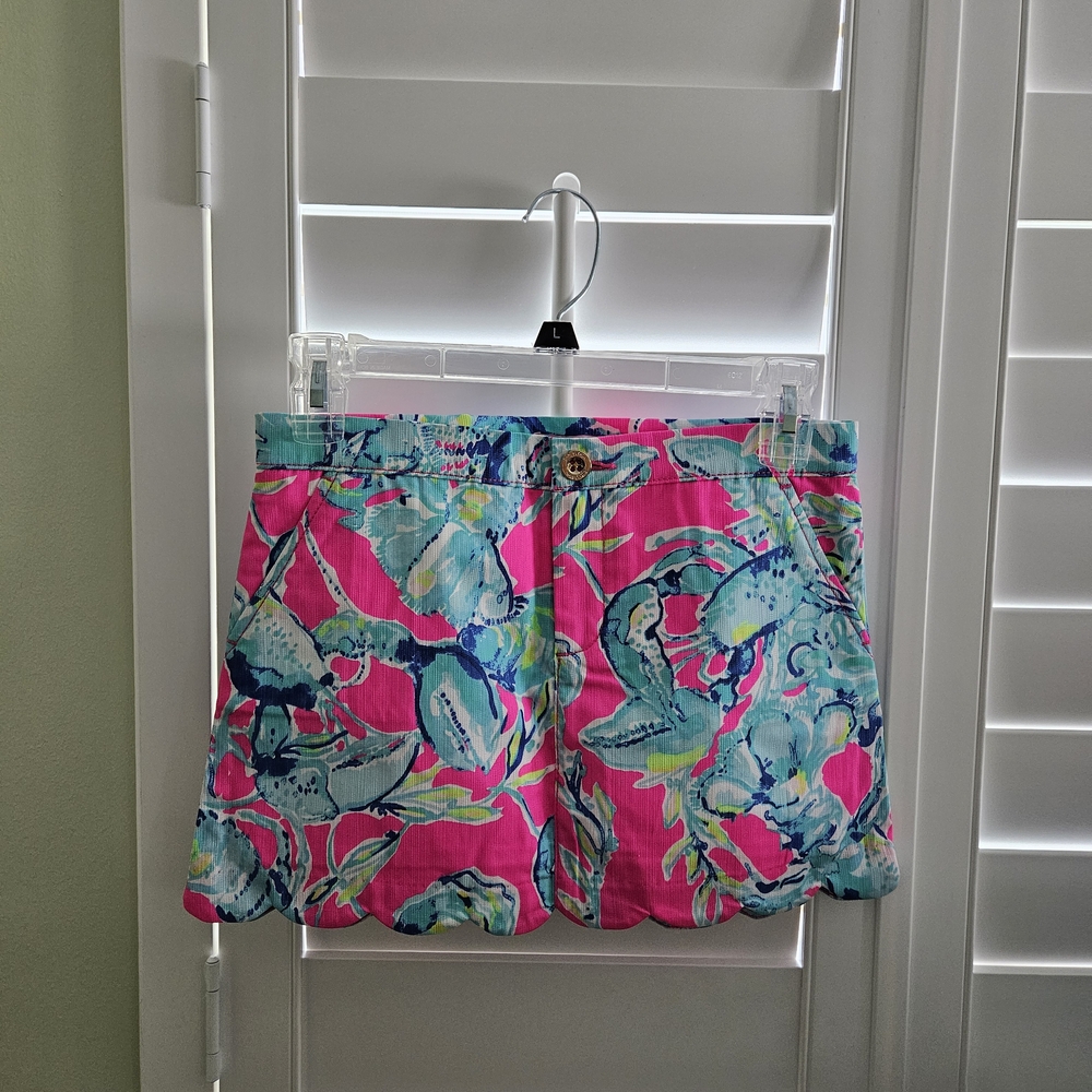 Lilly Pulitzer Pink and Blue Floral Skort